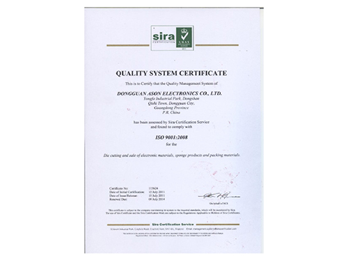 QUALITY-SYSTEM-CERTIFICATE